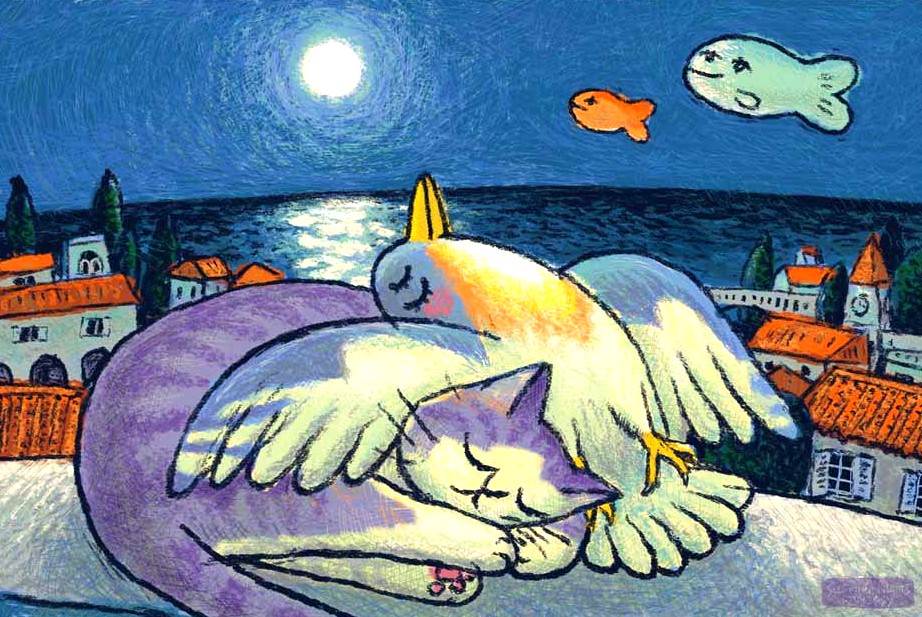 マイケル・ルーの絵画作品　タイトルは、素敵な夜 Ⅱ